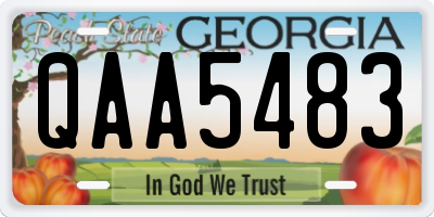 GA license plate QAA5483