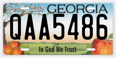 GA license plate QAA5486