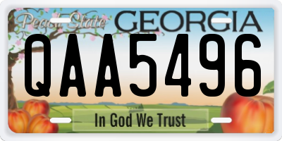 GA license plate QAA5496