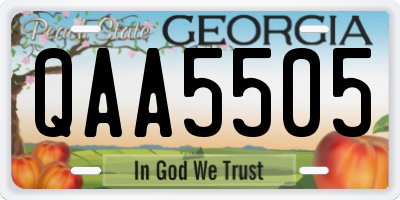 GA license plate QAA5505