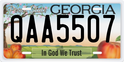 GA license plate QAA5507