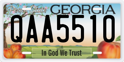 GA license plate QAA5510