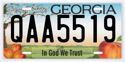 GA license plate QAA5519
