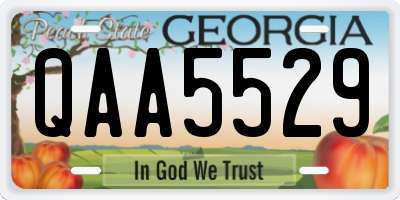 GA license plate QAA5529