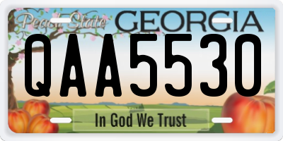 GA license plate QAA5530