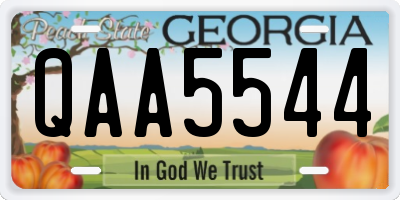 GA license plate QAA5544