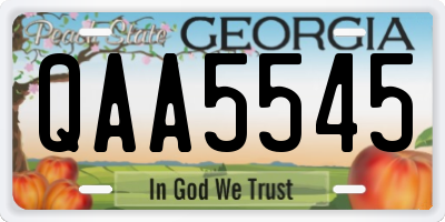 GA license plate QAA5545