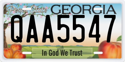 GA license plate QAA5547