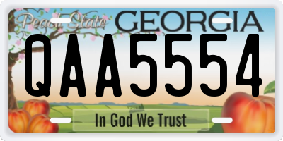 GA license plate QAA5554