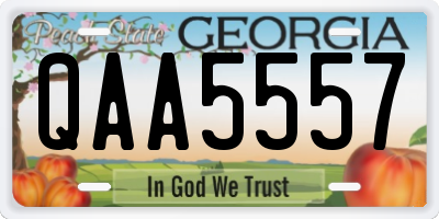 GA license plate QAA5557