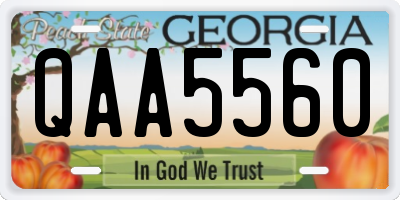 GA license plate QAA5560