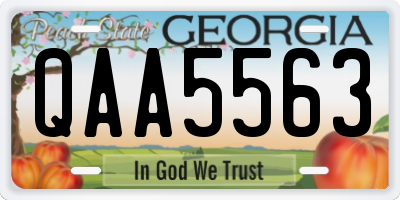 GA license plate QAA5563