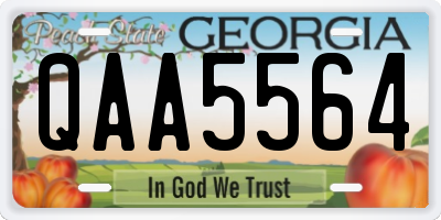 GA license plate QAA5564