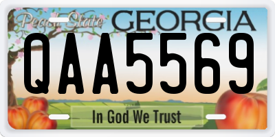 GA license plate QAA5569