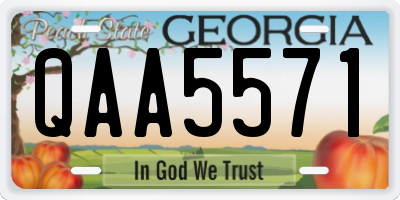 GA license plate QAA5571