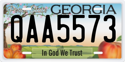GA license plate QAA5573