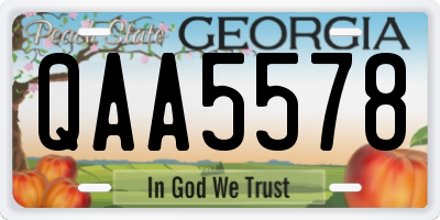 GA license plate QAA5578