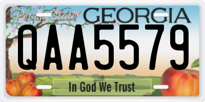 GA license plate QAA5579