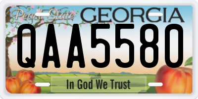 GA license plate QAA5580