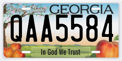 GA license plate QAA5584