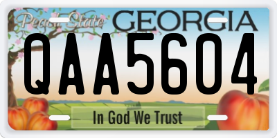 GA license plate QAA5604
