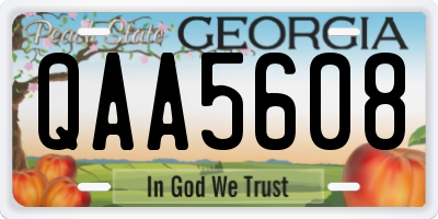 GA license plate QAA5608
