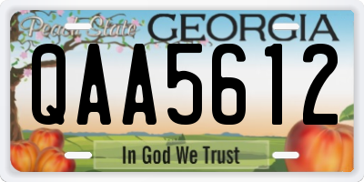 GA license plate QAA5612