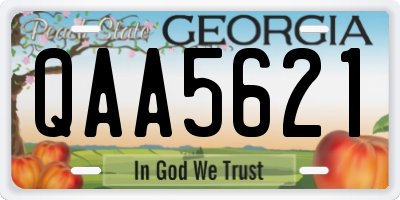 GA license plate QAA5621