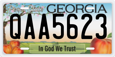 GA license plate QAA5623