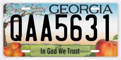 GA license plate QAA5631