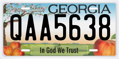 GA license plate QAA5638