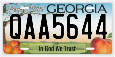 GA license plate QAA5644