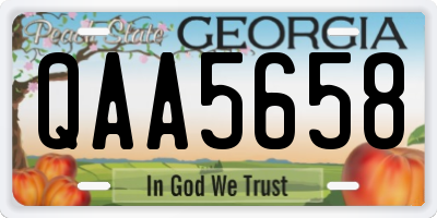 GA license plate QAA5658