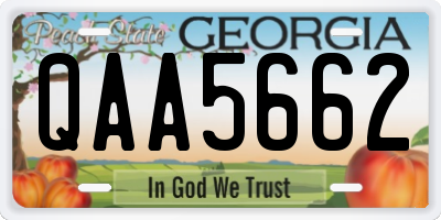 GA license plate QAA5662