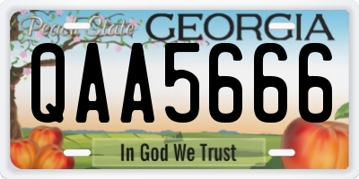 GA license plate QAA5666