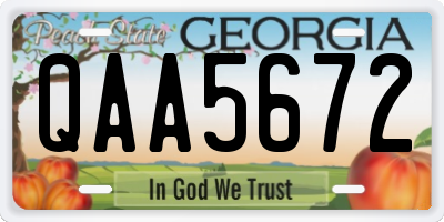 GA license plate QAA5672