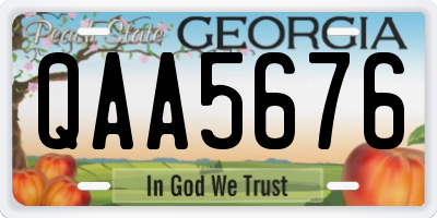 GA license plate QAA5676