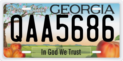 GA license plate QAA5686
