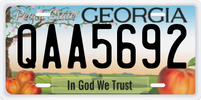 GA license plate QAA5692