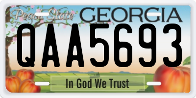 GA license plate QAA5693