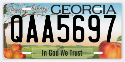GA license plate QAA5697