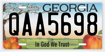 GA license plate QAA5698