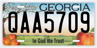 GA license plate QAA5709