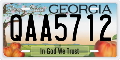 GA license plate QAA5712