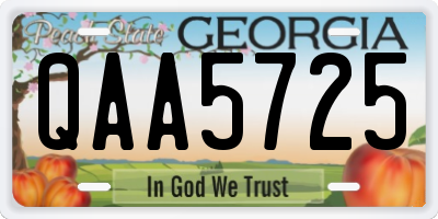 GA license plate QAA5725