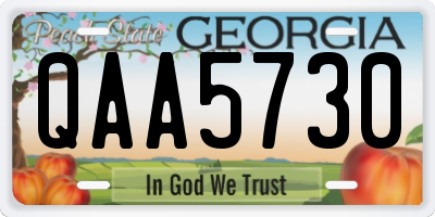 GA license plate QAA5730