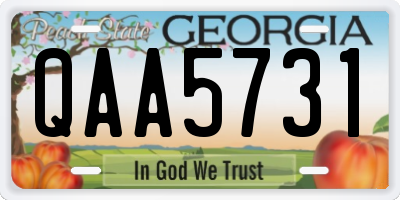 GA license plate QAA5731