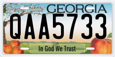 GA license plate QAA5733