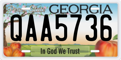 GA license plate QAA5736