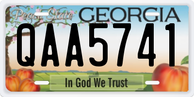 GA license plate QAA5741